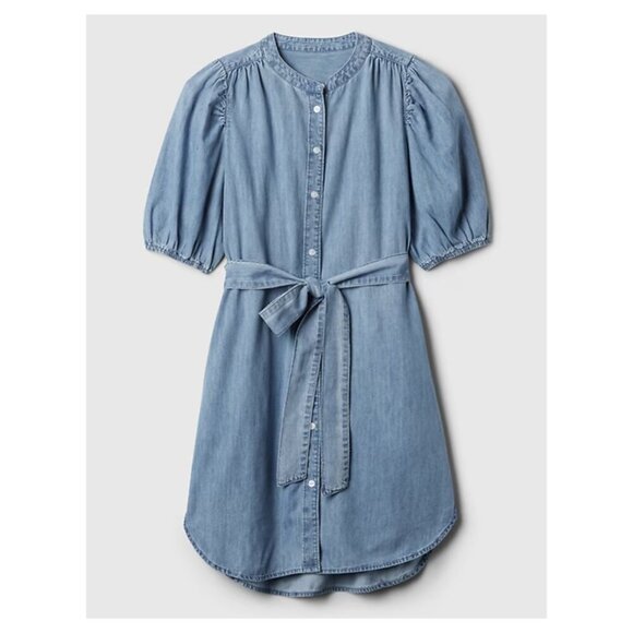 GAP Puff Sleeve Denim Mini Dress - Picture 3 of 8